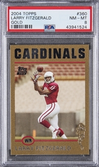 2004 Topps #360 Larry Fitzgerald Gold Rookie Card (#425/499) - PSA NM-MT 8